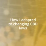 How I adapted to changing CBD laws