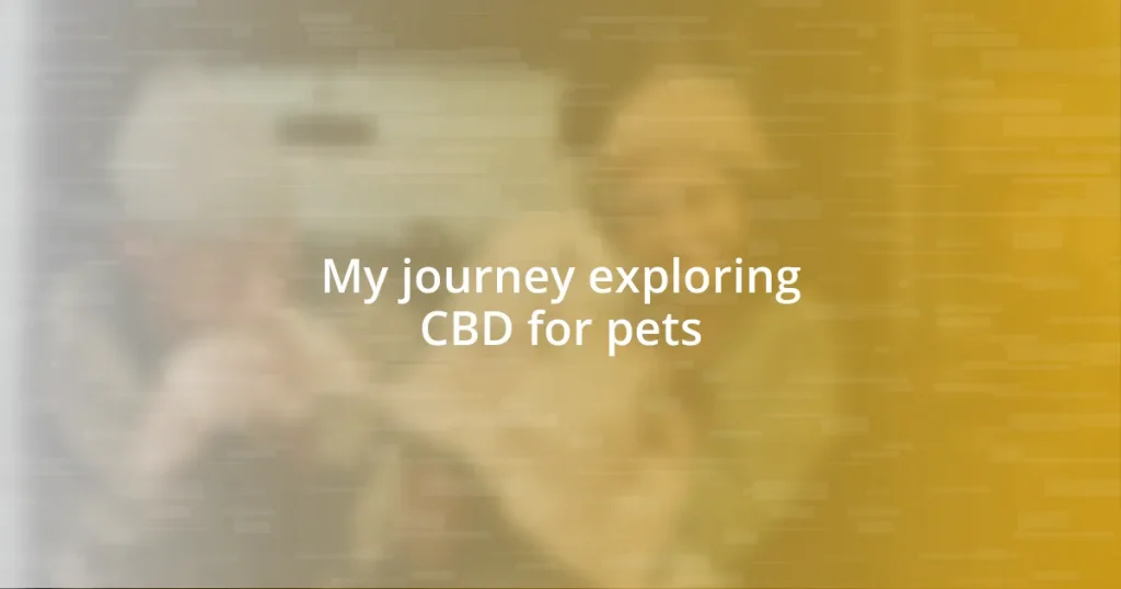 My journey exploring CBD for pets